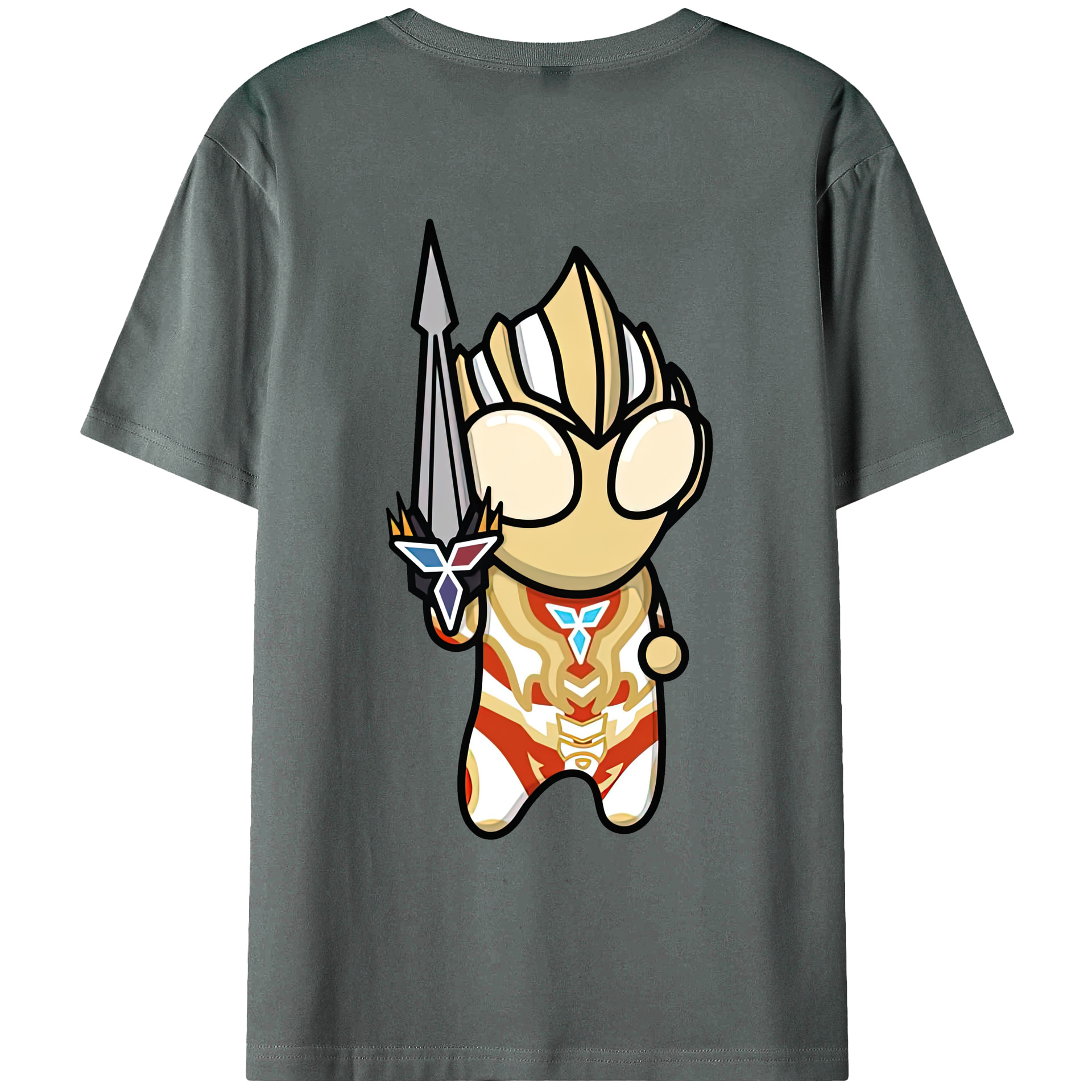 （画像用） ウルトラマン Ultraman 綿100％ メンズ半袖Tシャツ（バックプリント） 通気性